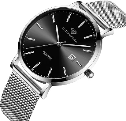 Mens Black Watch for Men Minimalist Ultra Thin Men Watches Casual Easy Read Analog Luminous Reloj De Hombre