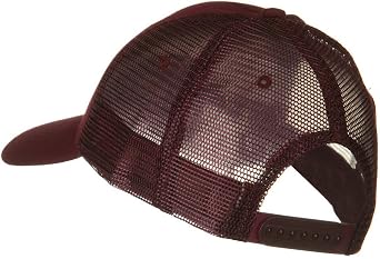 Solid Cotton Twill Low Profile Nylon Mesh Back Cap - Maroon