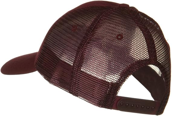 Solid Cotton Twill Low Profile Nylon Mesh Back Cap - Maroon