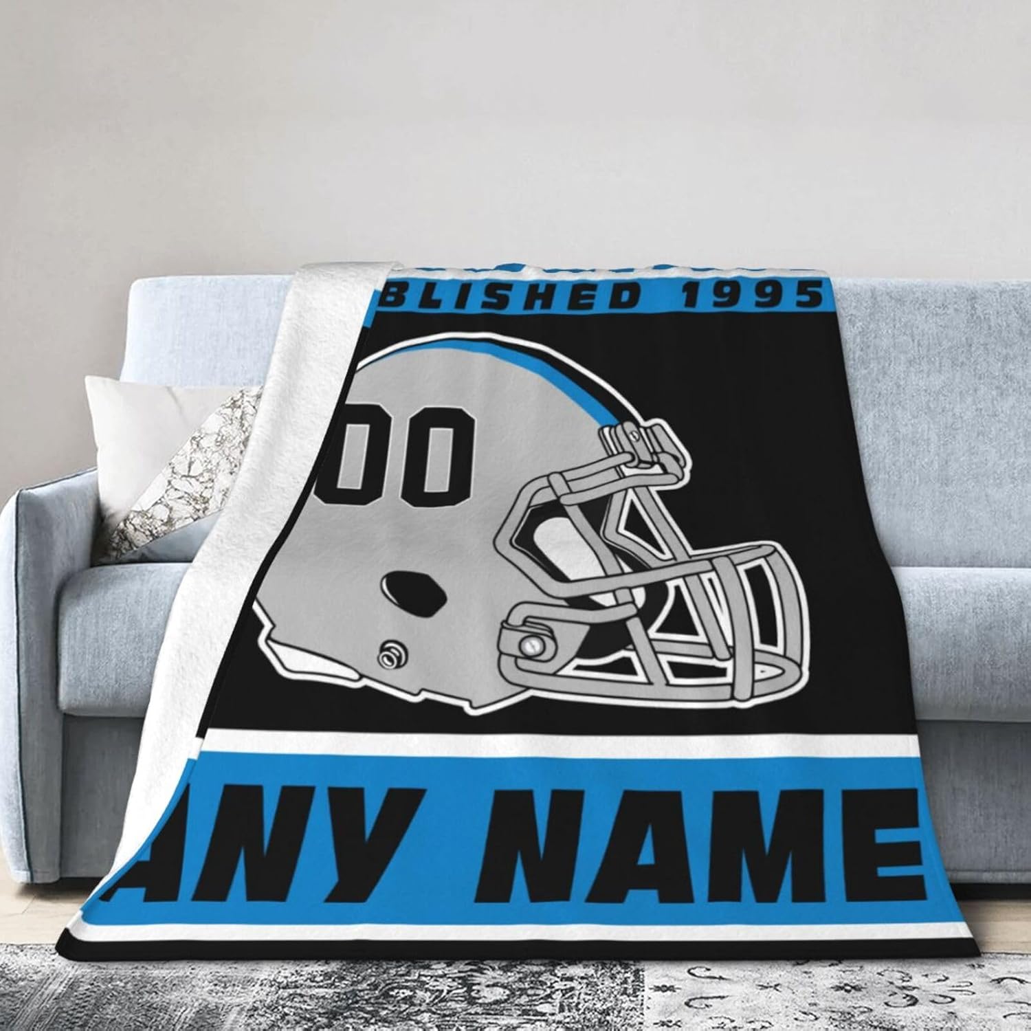 JAVON Custom Football City Throw Blanket Personalized Any Name and Number for Men Women Youth Gifts - Image 8