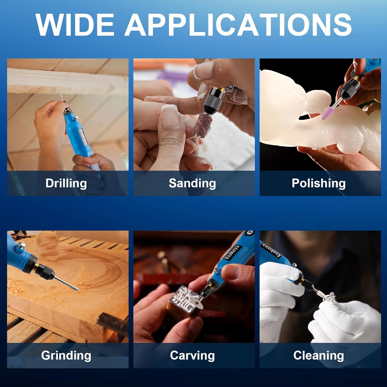 Cordless Rotary Tool, Mini Power Rotary Kit with 75 Accessories, 5 Variable Speed & 3.7v Type-C Charging Engraving Rotary Tool for Engraving, Sanding, Polishing, Drilling, Grinding, DIY Crafts