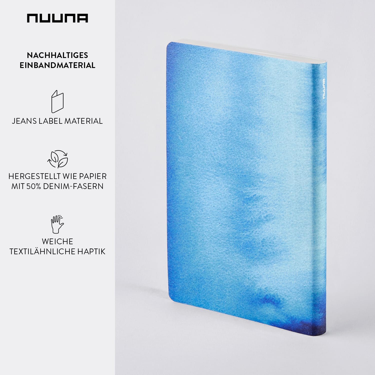 Nuuna Notizbuch A5 | Flow M - Blue Lake | 3,5 mm Punktraster | 176 Seiten | 120 g Premium-Papier | veganes Einbandmaterial | nachhaltig produziert in Deutschland