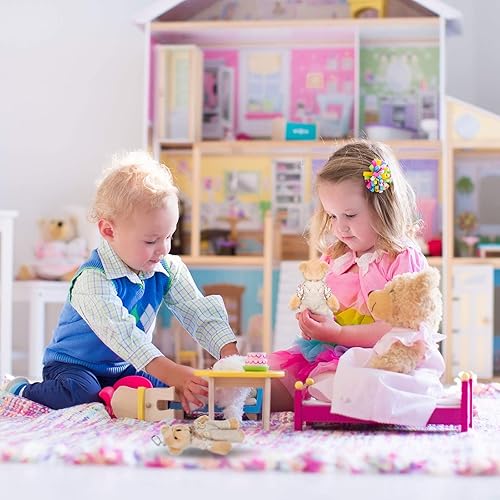 Miniatura 6 de 12 piezas de mini osos de peluche, mini oso de peluche para pareja con ropa de arpillera, juguetes de animales pequeños para cumpleaños, bodas,