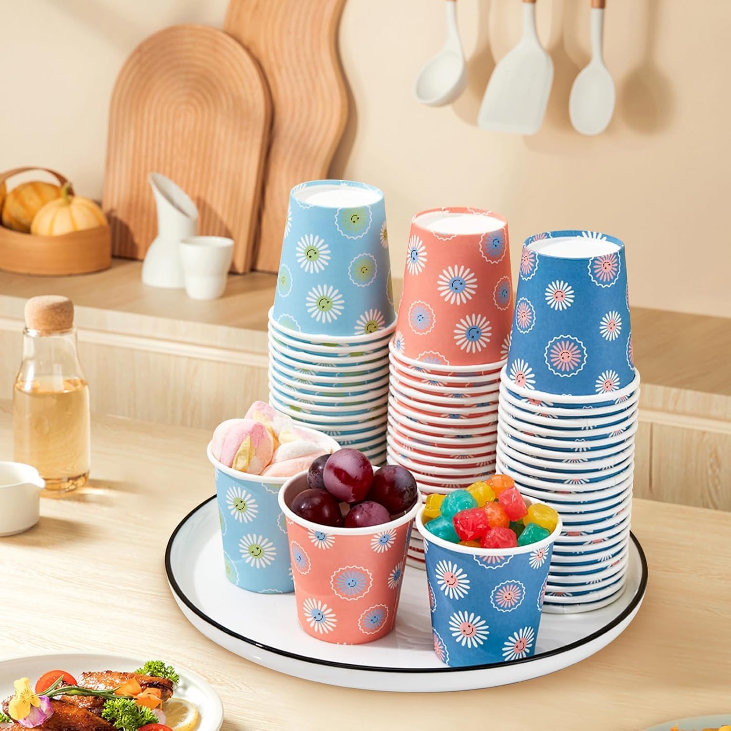 Amit Marketing Paper Disposable Printed Cup | Eco-Friendly Double Wall Safe for Hot and Cold Beverages | for Tea/Coffee, Juice Party Event Travel Wedding Office (Set of 75 Pcs - 50ml) 3