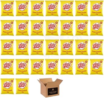 KP Peanuts Original Salted & Dry Roasted   Classic British Roasted Nuts, High Fibre Protein, Vegetarian Snacks | for Sharing, Party, Movie Nights | Case of 30, Skips Prawn Cocktail 55p 17g