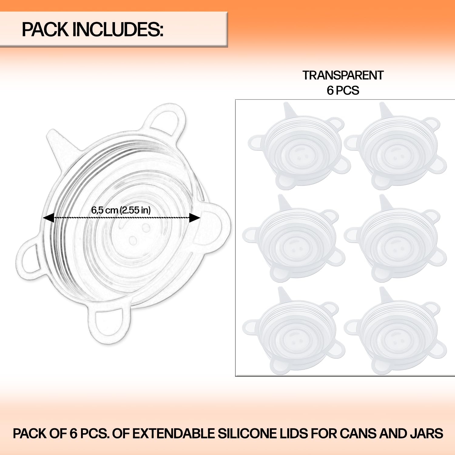 Tappi Per Lattine In Silicone - 6,5 Cm, Riutilizzabili, Senza BPA, Lavabili In Lavastoviglie | Sigillano Barattoli E Lattine