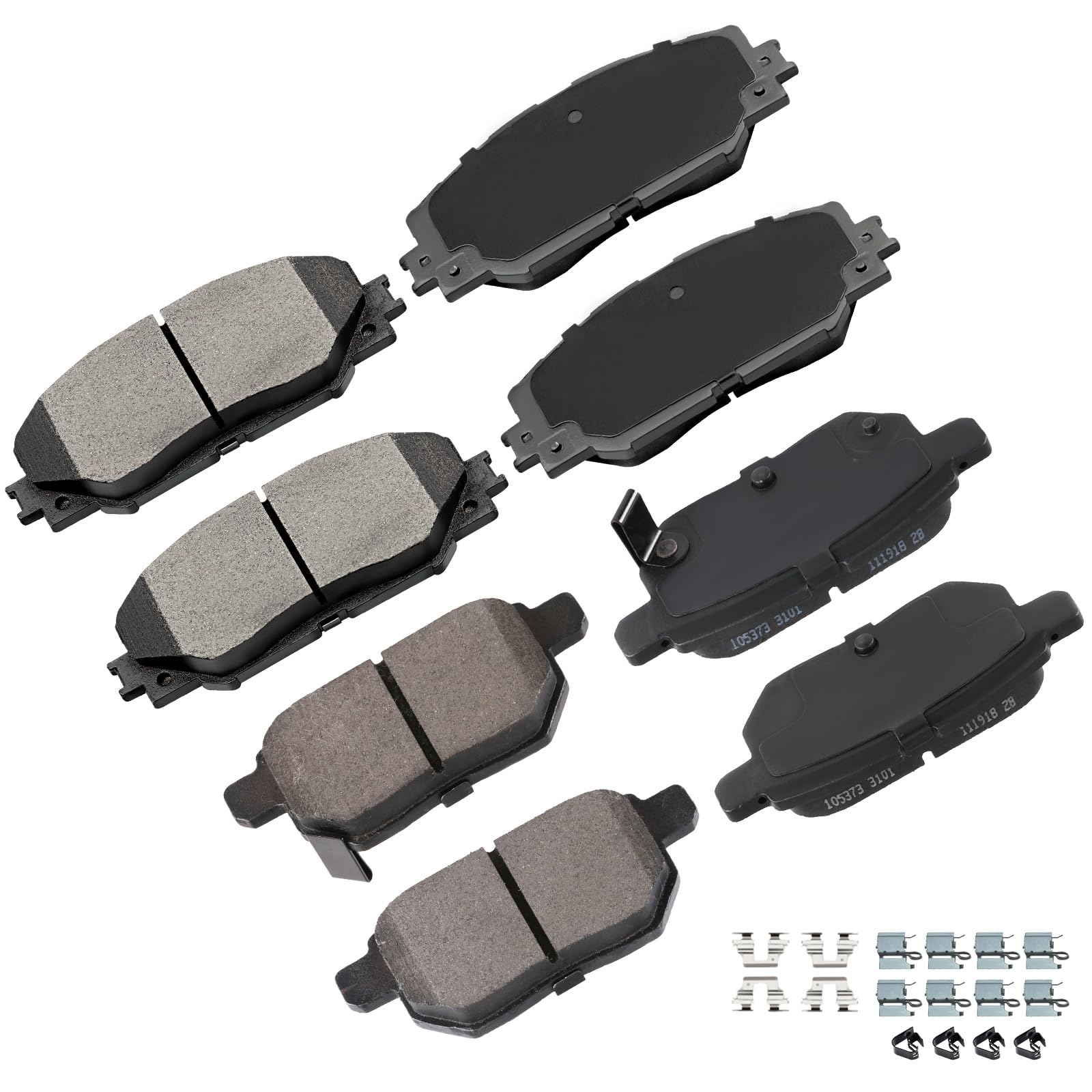 cciyu D1210 D1423 Front Rear Ceramic Brake Pads Kits 8pcs fit For 2016 For Toyota Corolla