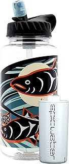 Epic Water Filters Nalgene OG Wasserflasche mit Filter, hergestellt in den USA, BPA-frei, entfernt 99,99 % Leitungswasser-Verunreinigungen, Forever Chemicals, LeClair Art, 907 ml