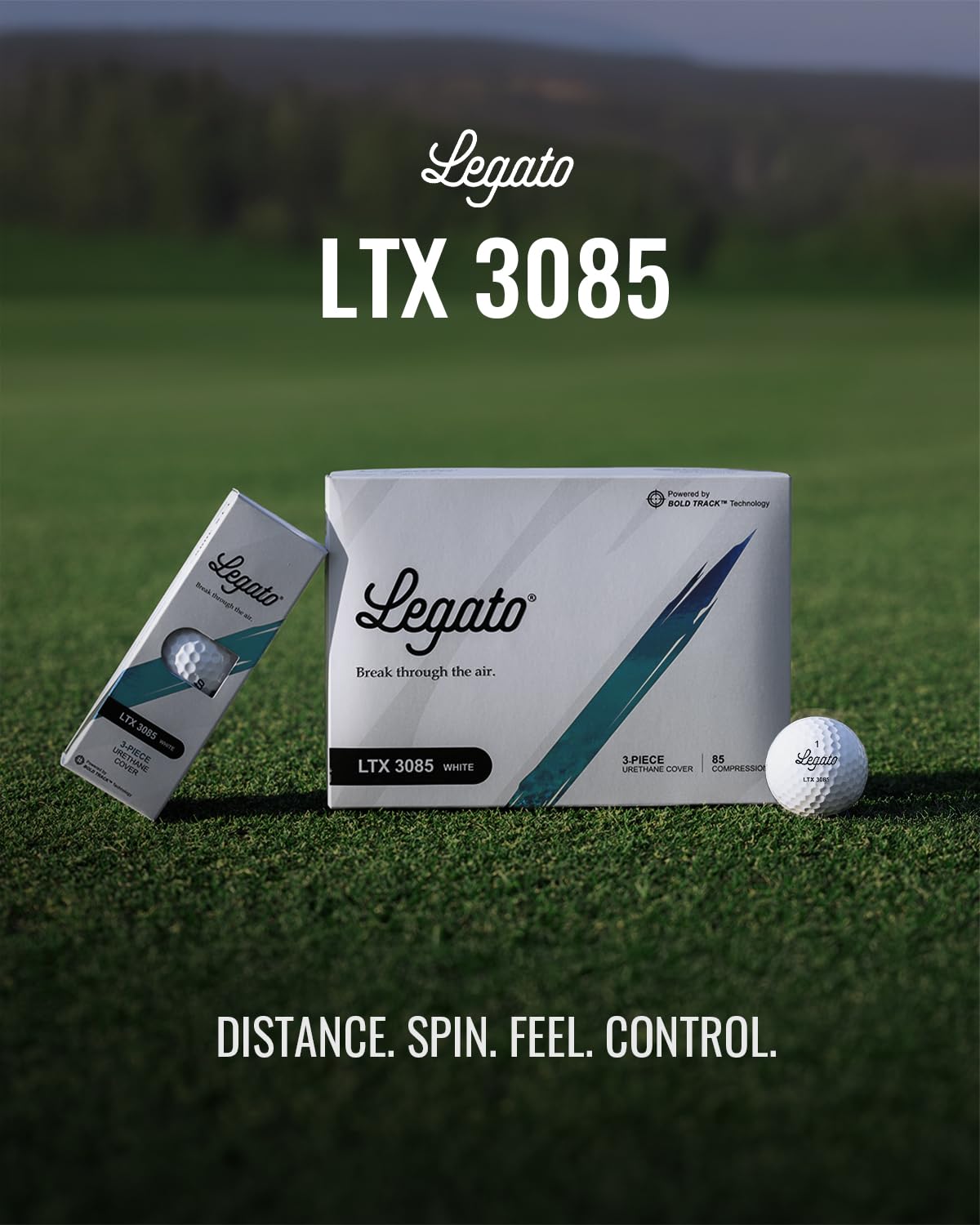 Legato Piłki Golfowe LTX3085 | Zaprojektowane, Aby Pomóc Golfistom Przełamać Barierę 90 | Maksymalny Dystans z Miękkim Czuciem | 3-Częściowe | Osłona Uretanowa | 85 Kompresji