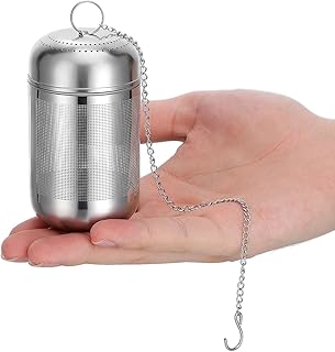 Generic Mesh Seasoning Ball Stainless Steel Tea Strainer for Loose Tea and Soup Hanging Chain and Burr-Free Edges
