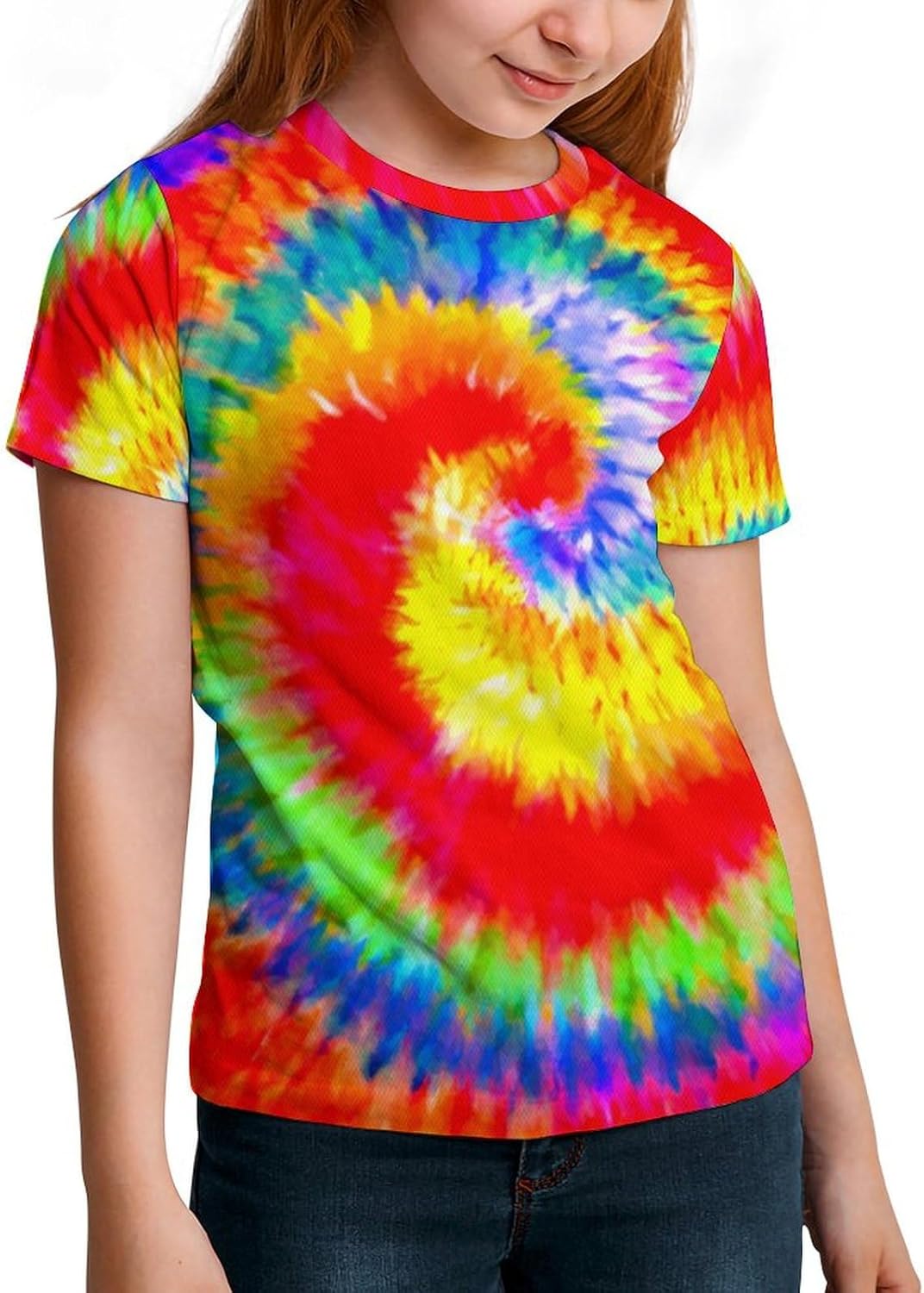 Kids Tie Dye T-Shirts Top for 4-18 Years Boys Girls Child Tees Short Sleeve 3D Print Shirt - Image 2