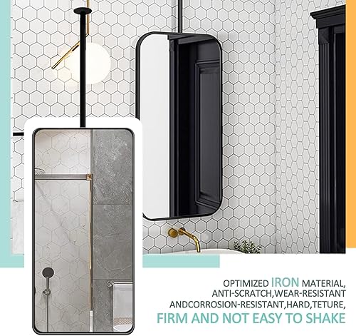 Miniatura 4 de Espejo decorativo flotante para baño, espejo colgante de techo, espejos de maquillaje para el hogar o el hotel, vestidores, con marco de metal