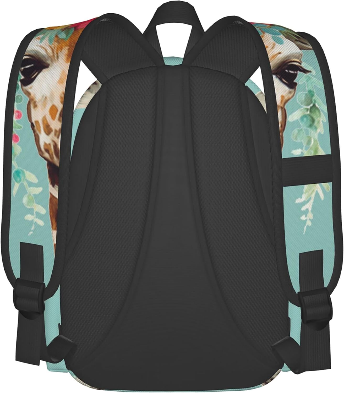 16 inch backpack Giraffe with Floral Headpiece Laptop Backpack Full Print School Bookbag Shoulder Bag for Travel Daypack