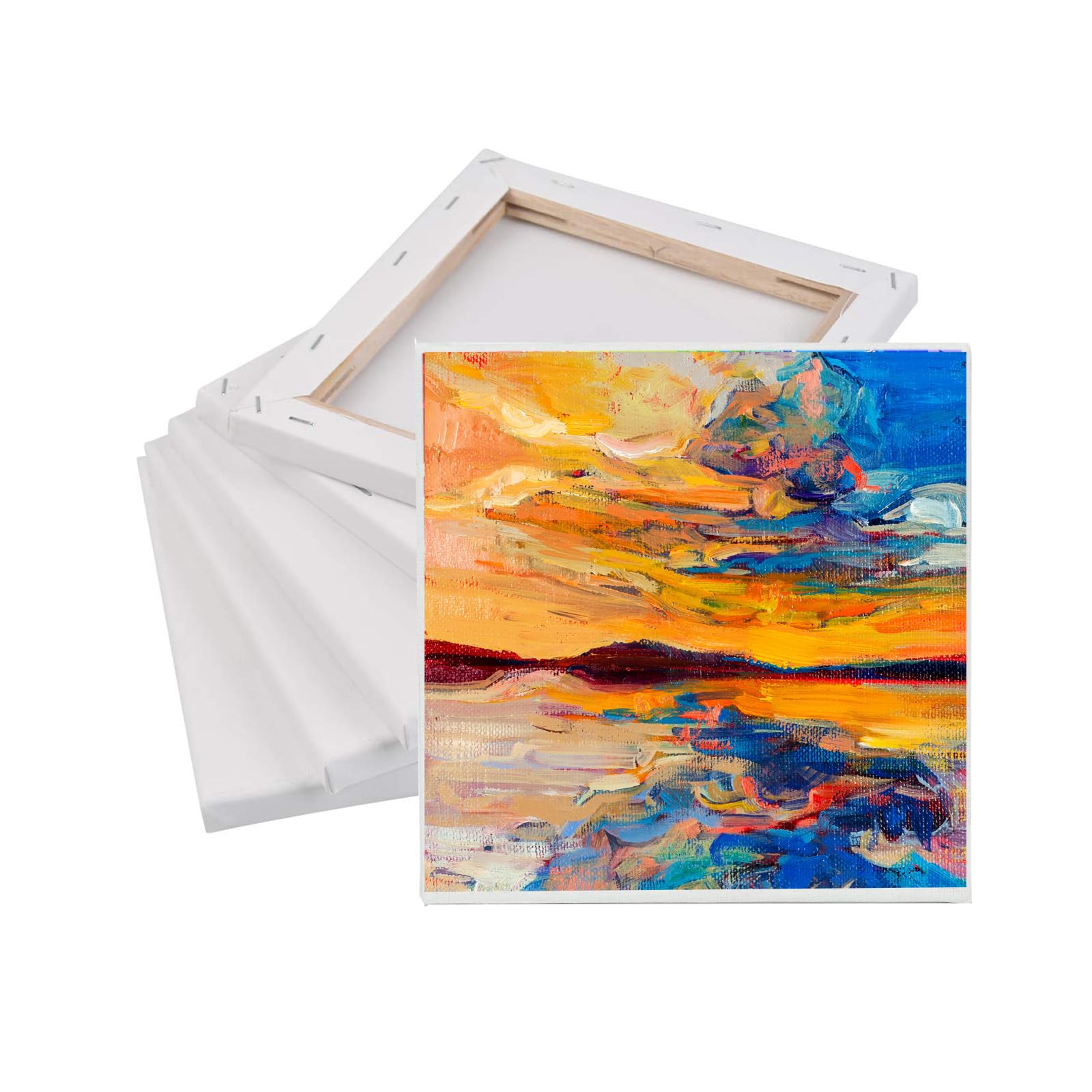 Set 6 Tele 15x15 Cm In Cotone - Telai Per Pittura A Olio, Acrilico, Tempera E Guazzo - Foto 6