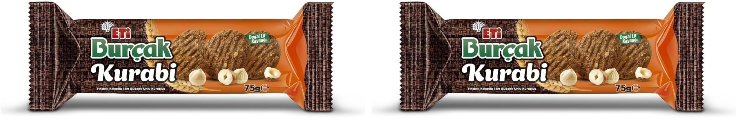 Eti Burçak Kurabi Kakaolu Fındıklı Tam Buğday Unlu Bisküvi 75 g x 24 (2 paketi)