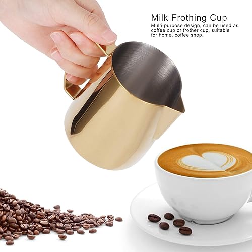 Miniatura 4 de Vaso espumador de leche, jarra de espuma de leche de acero inoxidable de 21 oz20.3 fl oz, jarra de vapor de leche espresso para capuchino,