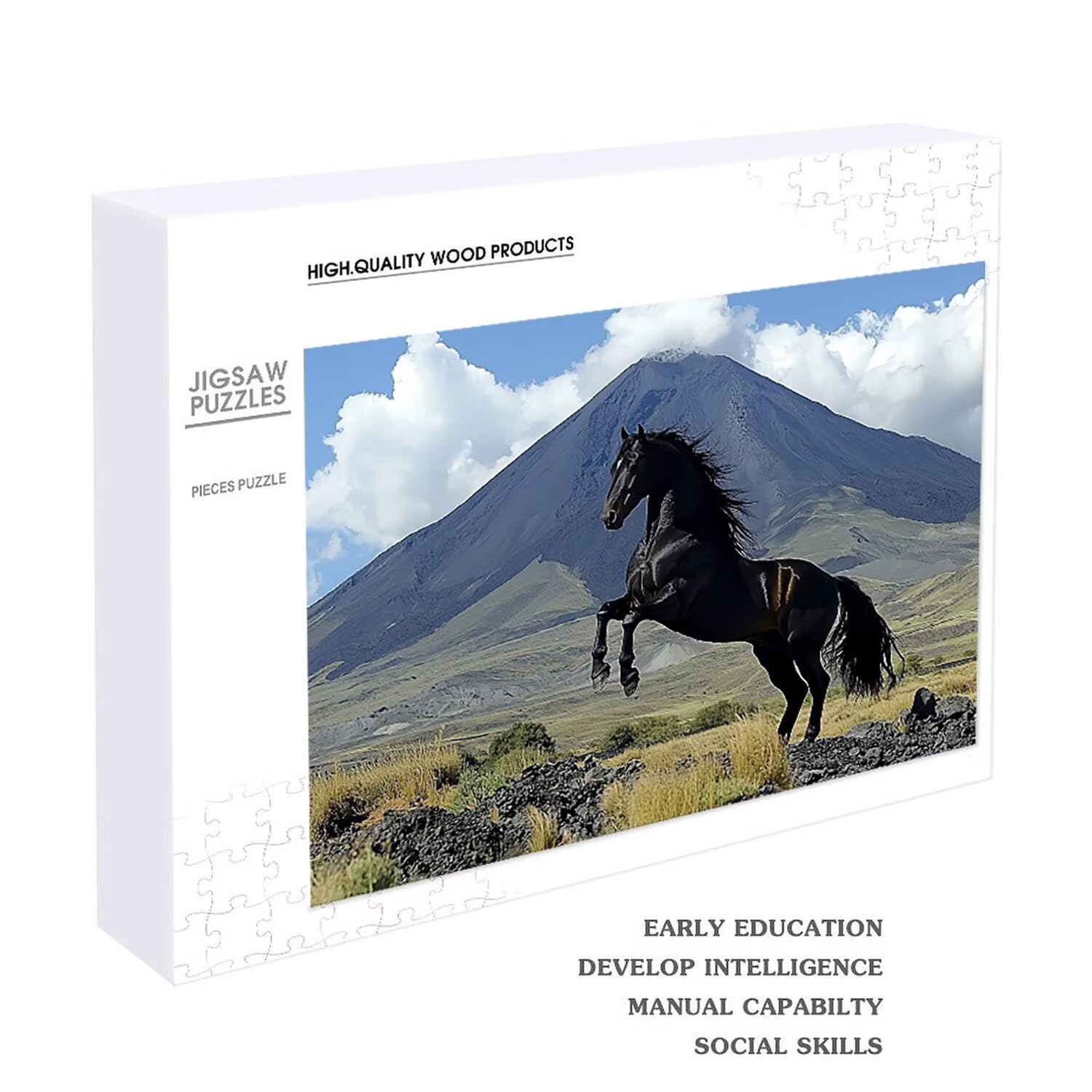 Puzzle de Madera para Adultos 1000 Piezas - Animales Caballos, Obra de Arte de Juego de Rompecabezas para Adultos, Puzzle de Impresión de Alta Definición Multicolor, Pasatiempo Creativo Regalo d-162