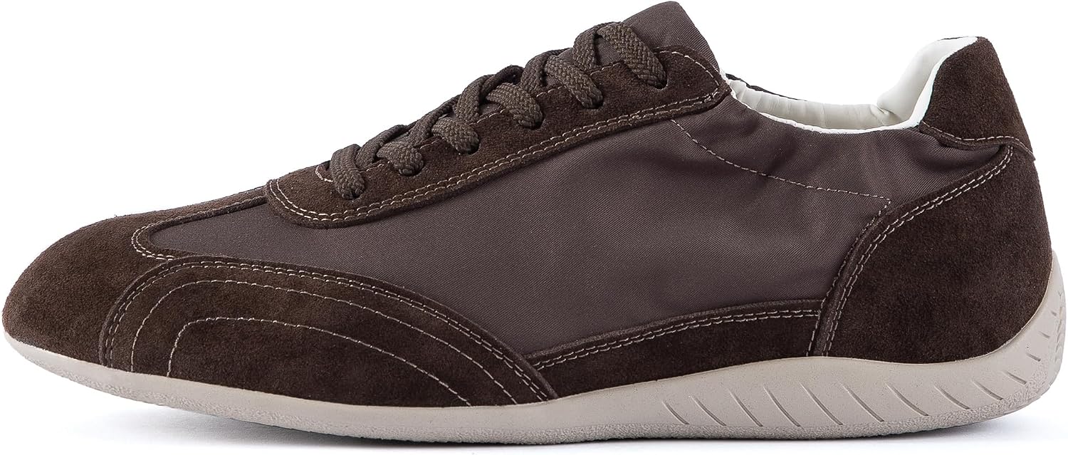N.N.G Women's Retro Satin Sneakers Coffee Brown Suede Cushioned Insole 4-Way Ventilated Casual Daily Walking Shoes Commuting Lightweight Comfort Runner,Size 6