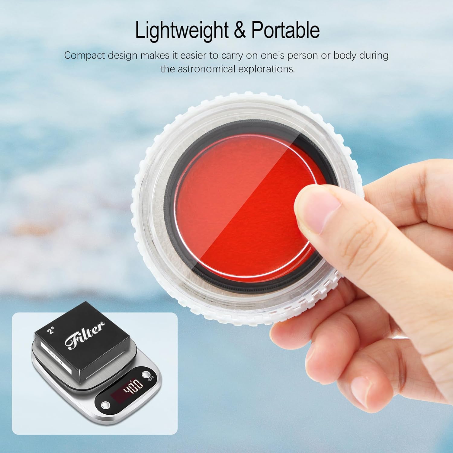 Astromania Telescope Filter, 2 Inches Planetary Filter for Astronomy Telescope Eyepiece, Color Filter for Enhancing Contrast in Lunar Planetary Observation - #21 Orange