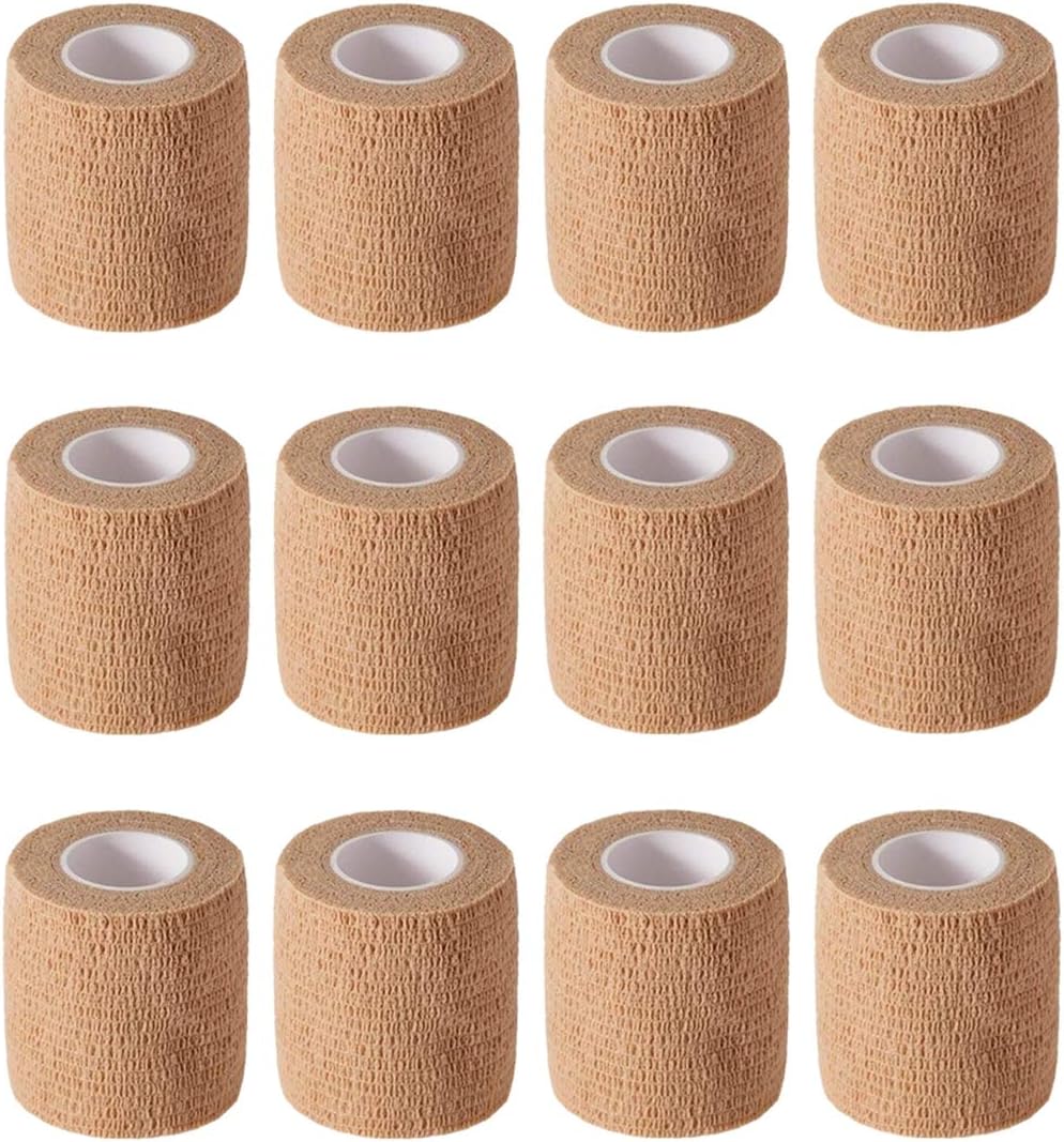 Delyeho Self Adhesive Cohesive Bandage Wrap Beige 6 Count 2