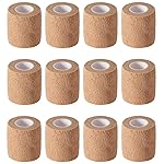 12 Pack 2 x 5 Yards Self Adhesive Elastic Bandage Wrap Stretch Self-Adherent Tape for First Aid,Sports, Wrist, Ankle (Skin Colors)