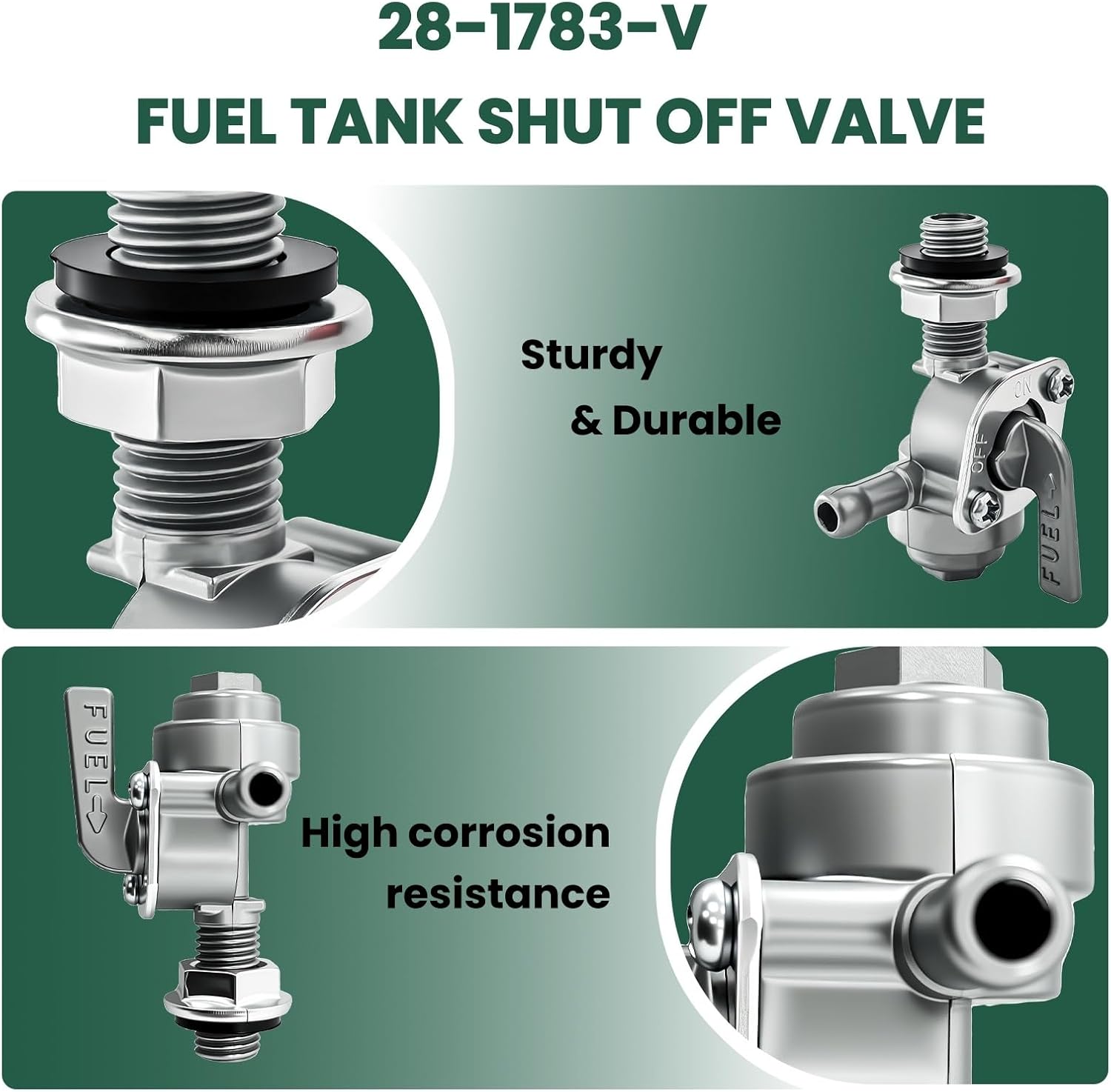 28-1783-V Fuel Tank Shut Off Valve M10X1.25 Fit For Hnoda EU1000i EU2000i EU3000i Champion 50CC 70CC 110CC 125CC Generators (2 Pack)