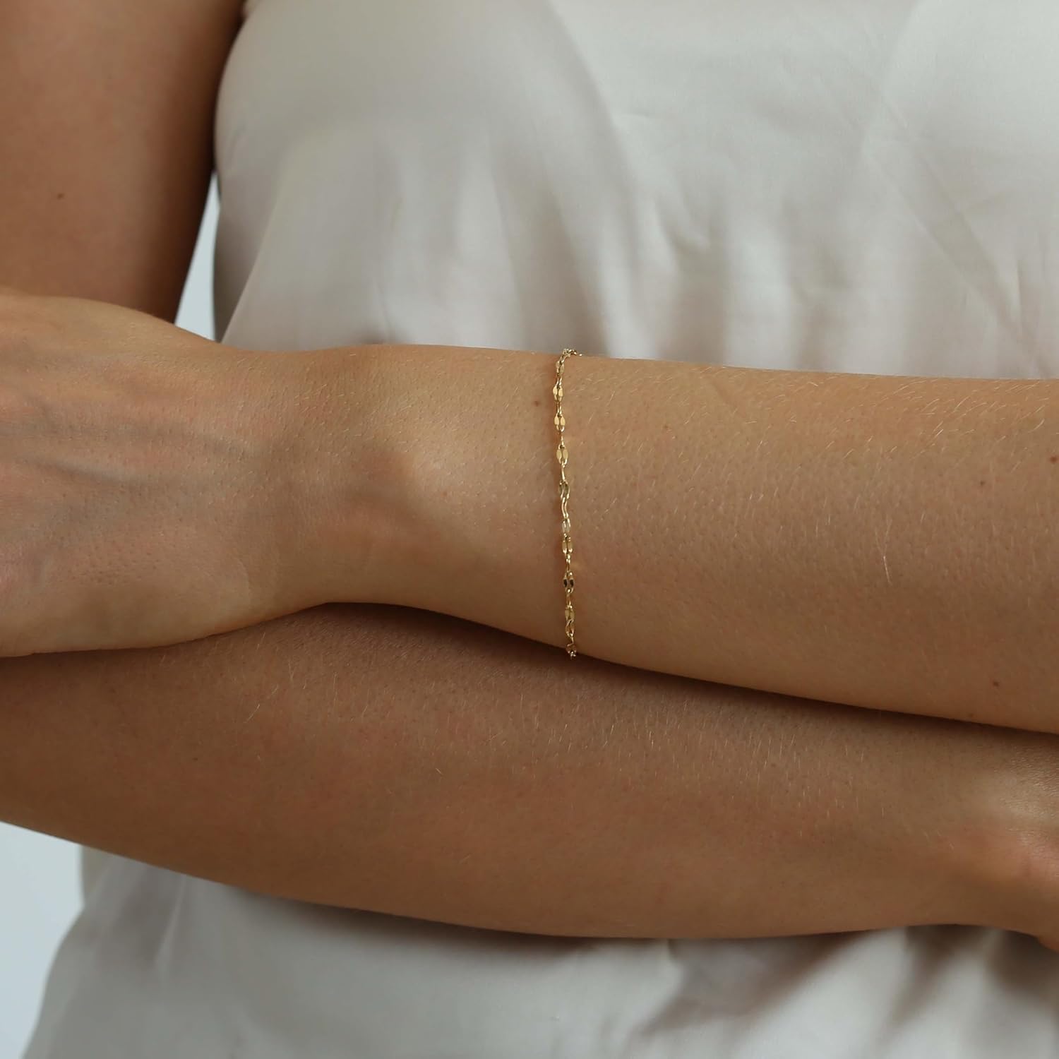 18K Gold Plated Pearl Beaded Cross Bracelets for Women Adjustable image 5