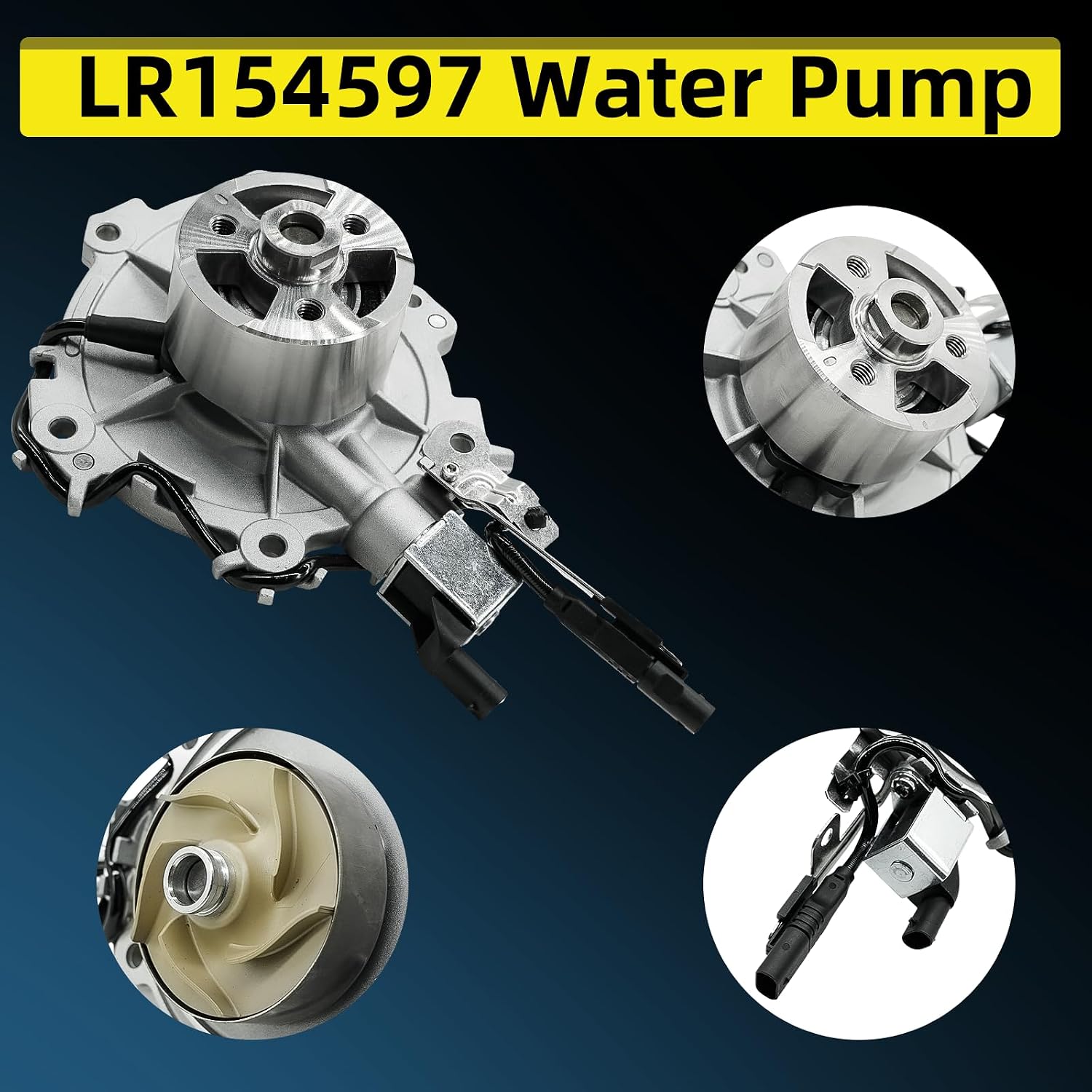 Water Pump 2.0 for Land Rover Range Rover Evoque Jaguar F-Pace Range Rover Velar Sport Discovery Sport Defender 90 110 2018-2019 - 2023 LR154597 LR123392 JDE38596 2.0L L4