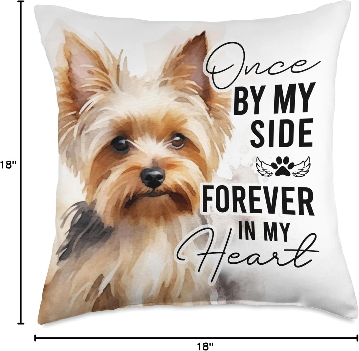 Dog Death Sympathy Gift Pet Memorial Gift Yorkie Yorkshire Throw Pillow