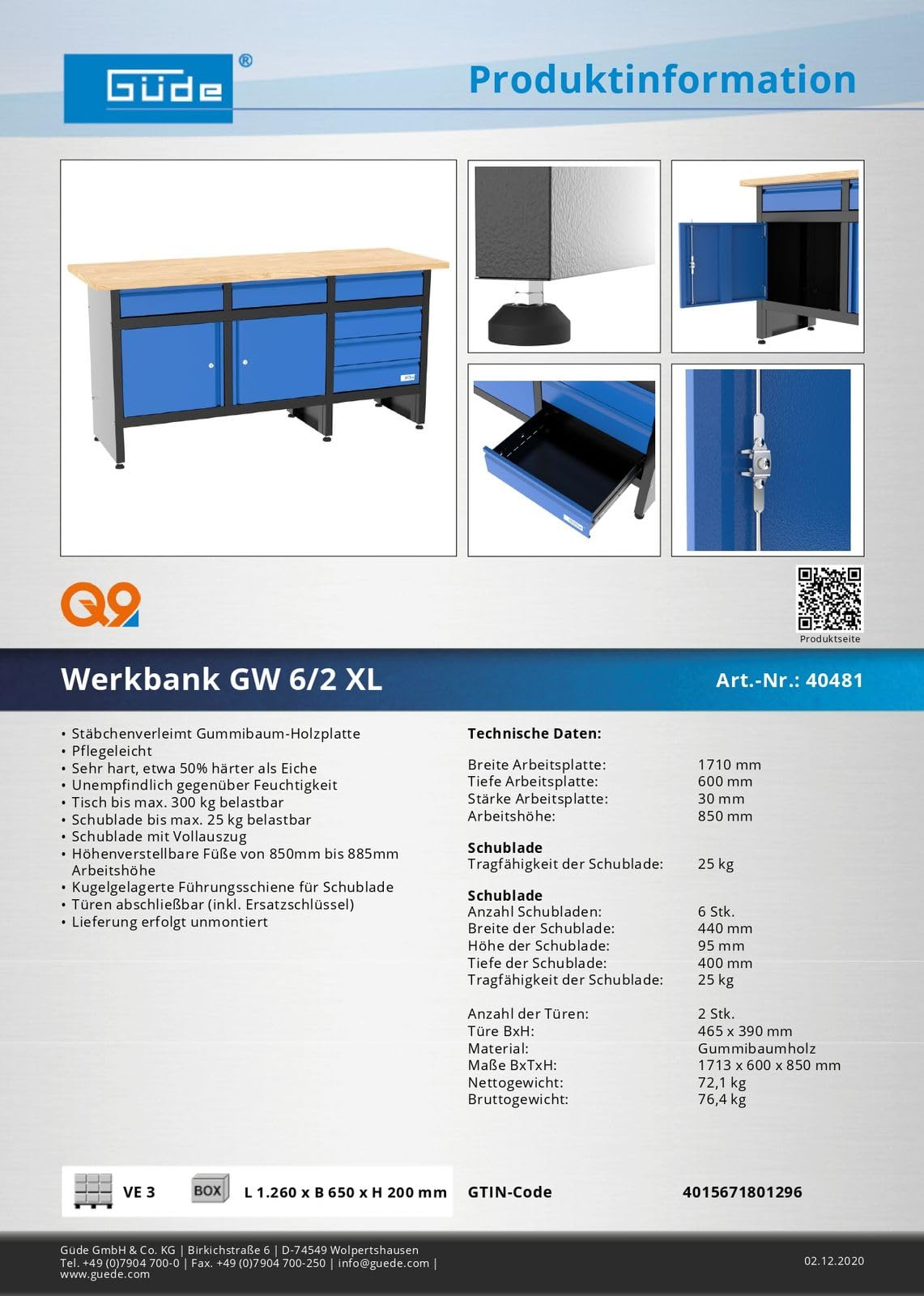 WERKBANK GW 6/2 XL