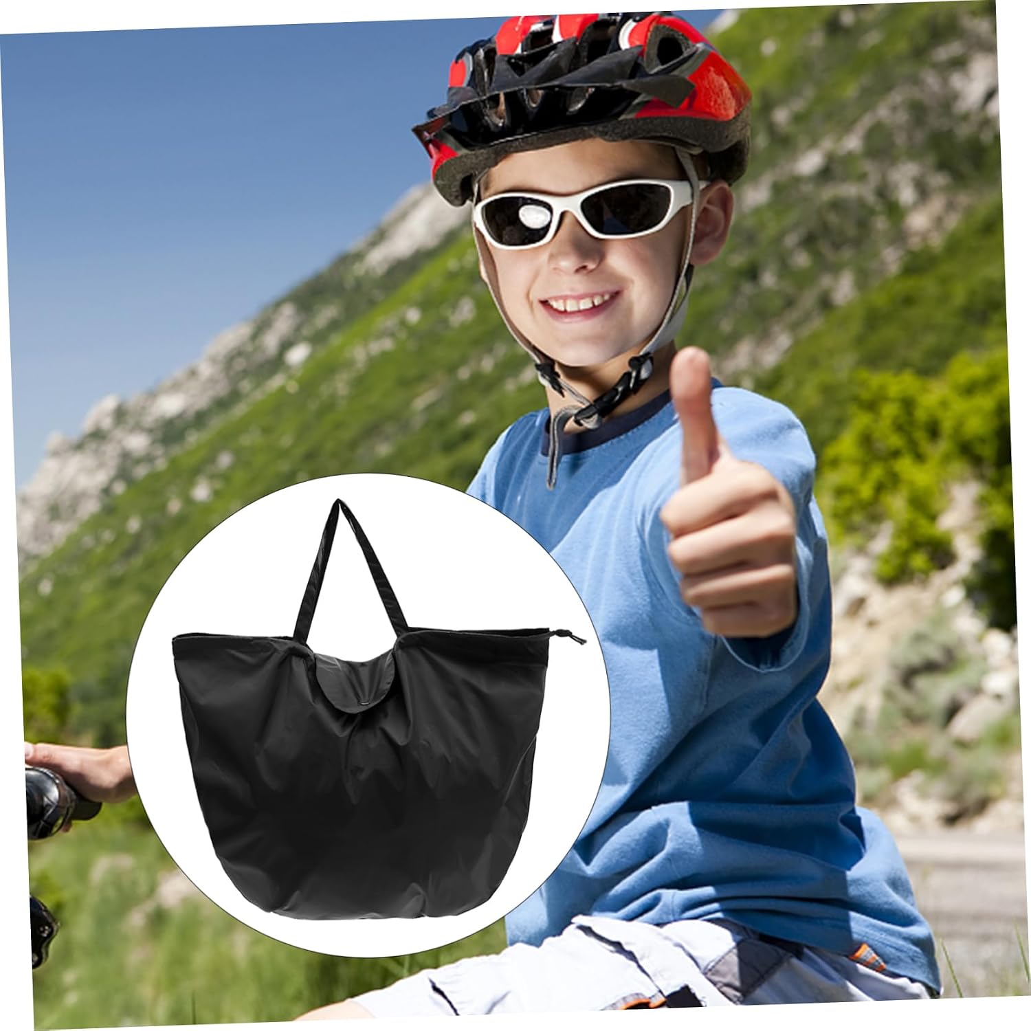 PRETYZOOM Waterproof Oxford Cloth Helmet Bag for Motorcycle and Electric Bike Large Capacity Storage Pouch Outdoor Helmet Organizer for Travel Portable Pouch