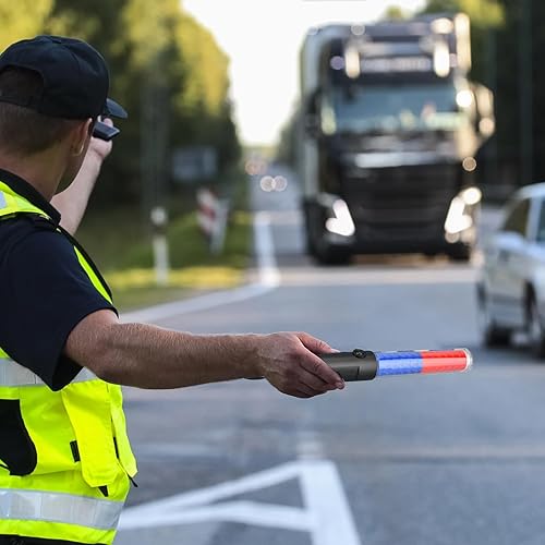 Miniatura 2 de Varita recargable de control de tráfico linterna LED de 10 pulgadas, herramienta de señalización de seguridad con clip, gestión del tráfico,