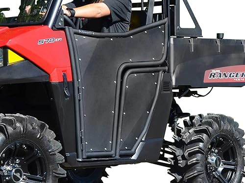 SuperATV Media puertas de aluminio compatibles con Polaris Ranger 500 2017-2022, ajuste transparente, extra resistente, construcción de aluminio