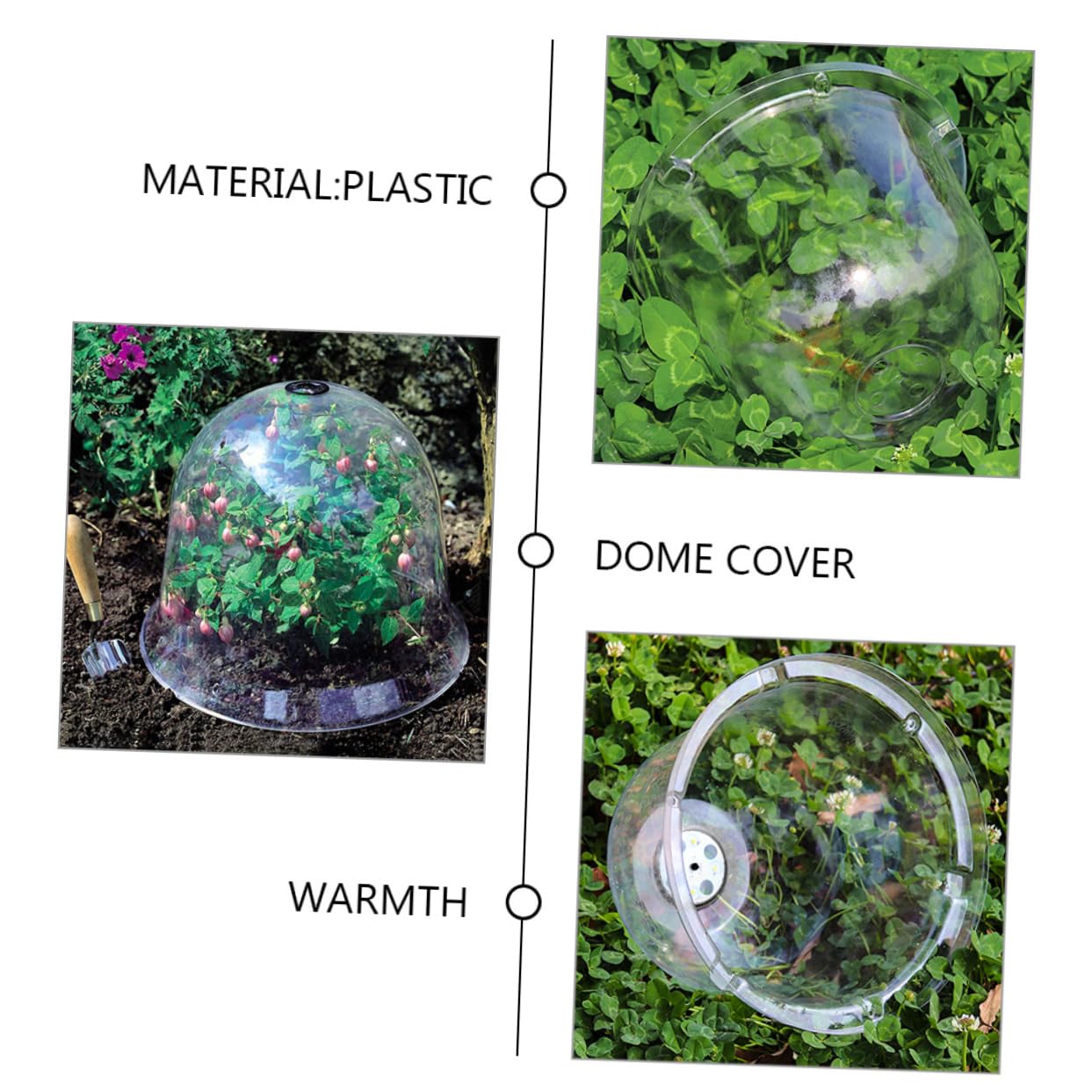 TOYANDONA 6pièces Cloche Plastique Dôme Humidité Couvercle de Jardinière Plastique Bâche de Pépinière Protection pour Plantes Dôme Transparent pour Plantes Cloche de Pépinière Pot Forme
