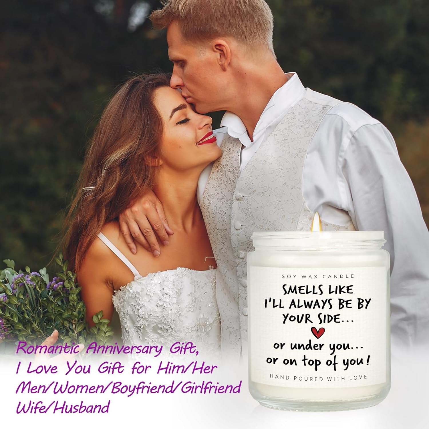 Shqiueos Anniversary Funny Gifts for Men Women Candle Lavender Scented 7oz, I Love You Gift for Him Her, Romantic Birthday Present for Boyfriend Girlfriend Couples Husband Wife Christmas Valentines - Image 3