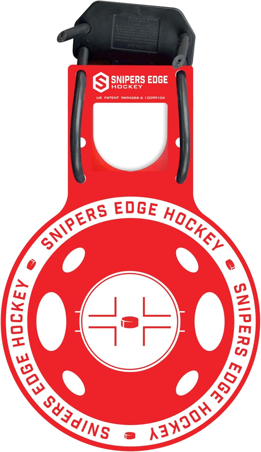 NOVO Hockey Shooting Targets by Snipers Edge – Durable Training Targets for All Levels – High-Visibility Red with White Center – Quick Clip-On Fit for Any Goalpost – Assembled in USA