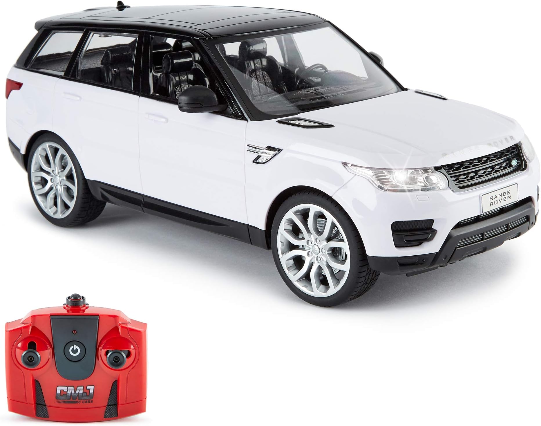 CMJ RC Cars Officially Licensed Remote Control Range Rover Sport in 30CM Size 1:14 Scale in White Colour