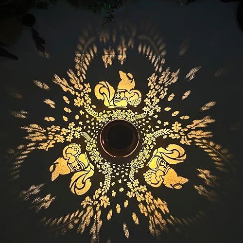 Vista 18 de Faroles solares de mariposa para exteriores, impermeables, luces solares colgantes, regalos para mujeres y hombres, faroles LED decorativos de metal