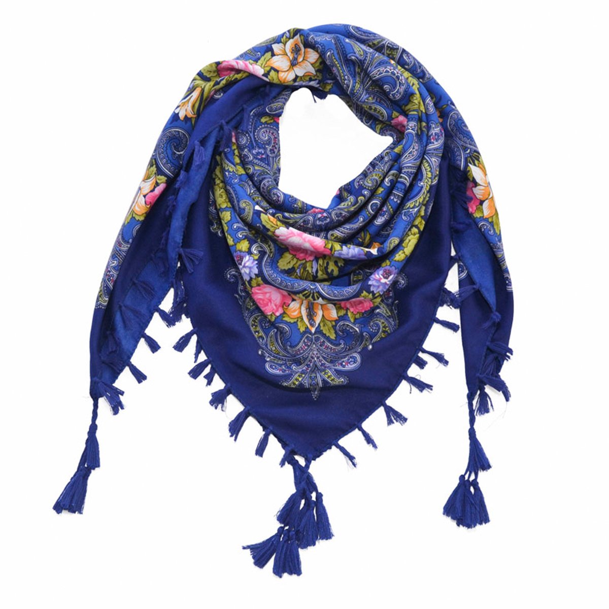 Women Scarf Vintage Trendy Square Warm Floral Scarves Shawl