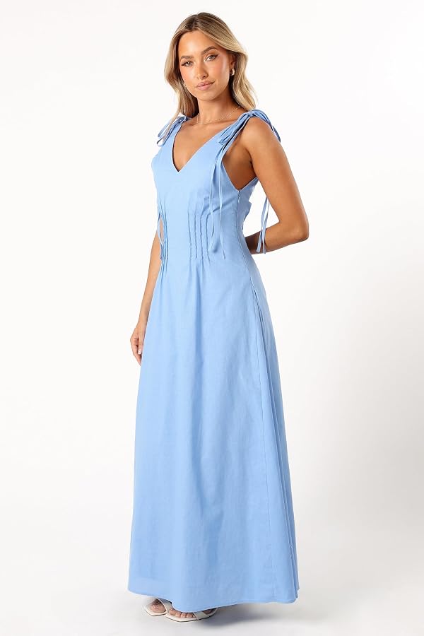 Lainey Tie Maxi Dress - Blue S by Petal & Pup - Used condition - Image 2