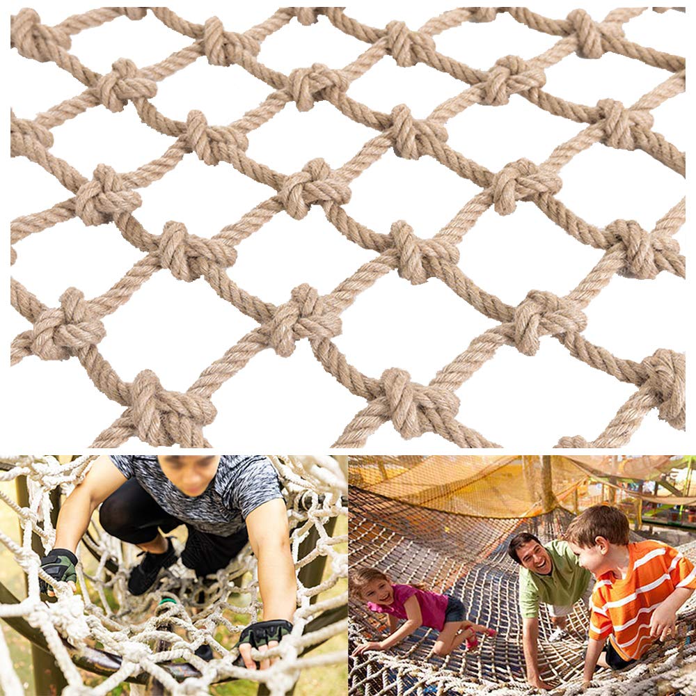 TGHY Climb Nets for Kids Adults Child Safety Net Fall Protection Net Rope Ladder Climb Playground Rock Swingset Hemp Rope Outdoor Treehouse 20mm,1x6m