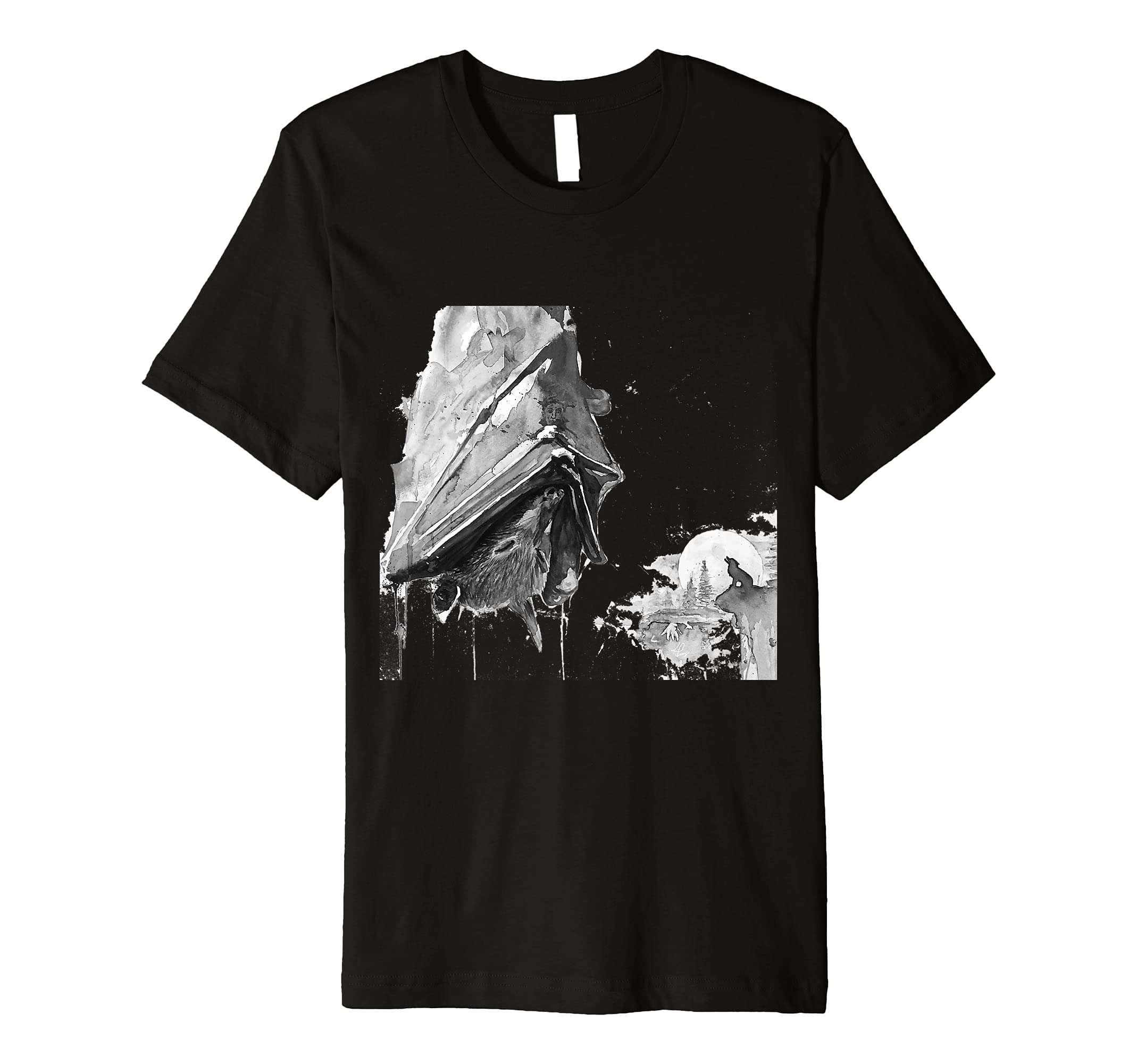 Artsy TessyBlack and White Dracula Bat Premium T-Shirt