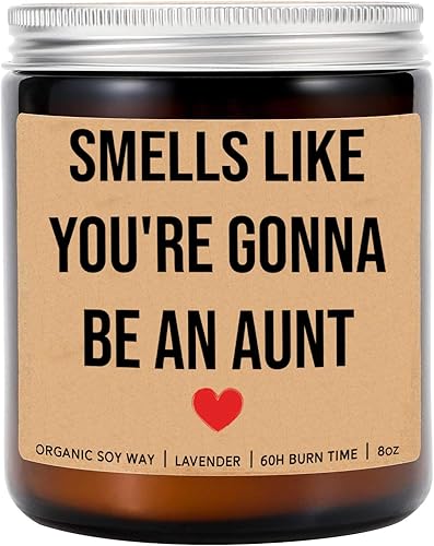 DiandDesignGift Vela Smells Like You're Gonna Be an Aunt - Anuncio de embarazo y bebé - Aroma de lavanda - Cera de soja - Vela en tarro de 8 onzas