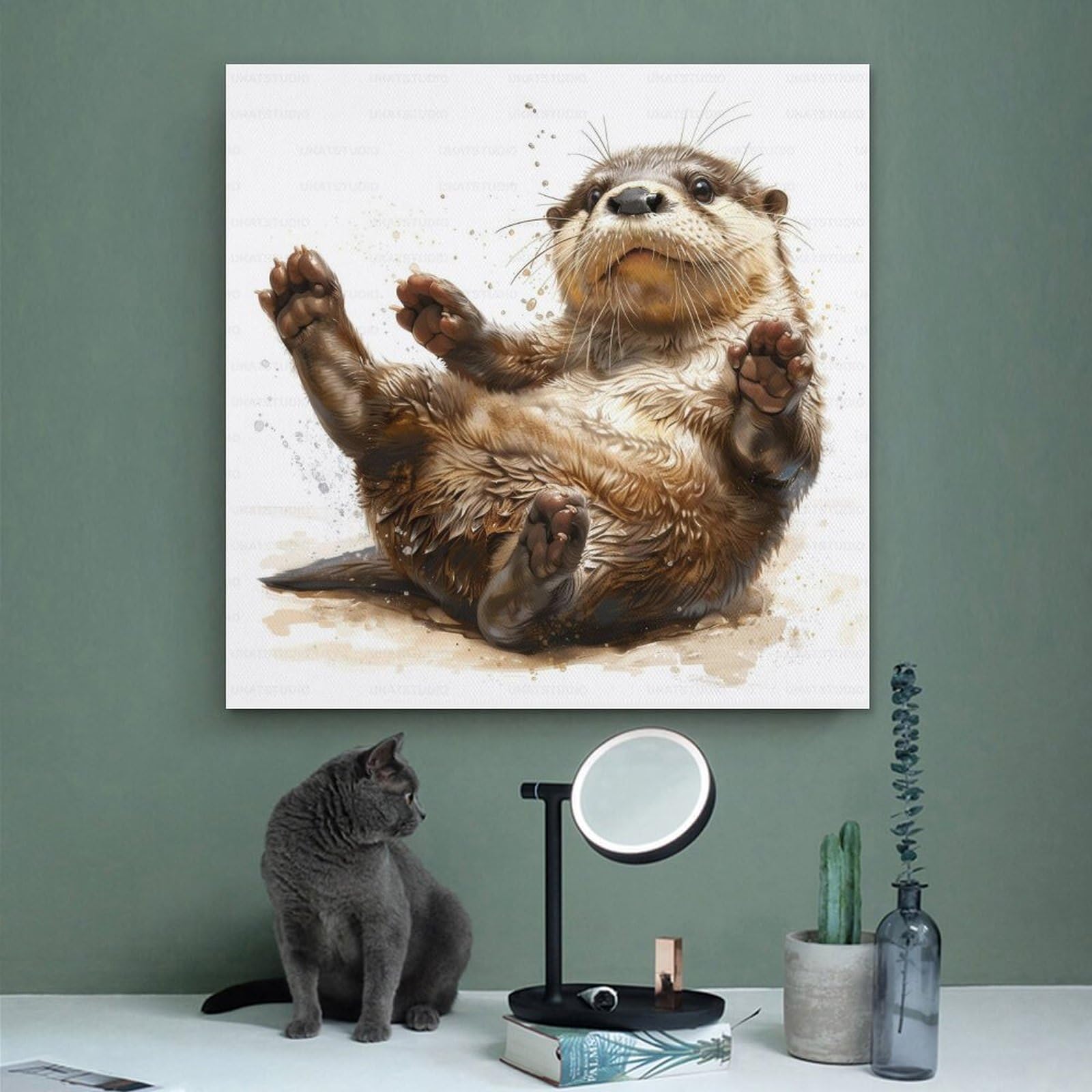 Amazon.co.jp: ラッコの動物ポスター ポスター装飾絵画キャンバス壁