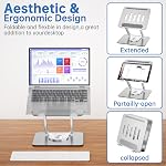 Support pour ordinateur portable pour ordinateur de bureau réglable avec 360 Base rotative Ergonomic Laptop Riser Mount pour bureau pliable Bureau d'ordinateur pliables MacBook Pro Air