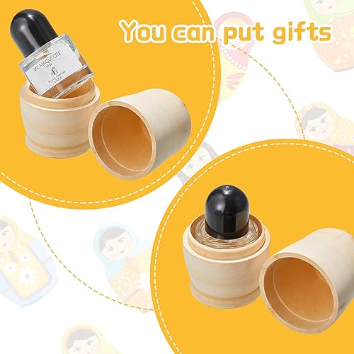 Miniatura 5 de 2 juegos de muñecas de anidación sin pintar, muñecas de anidación rusas en blanco, personaliza crea tu propia muñeca rusa de Navidad, kit de muñecas