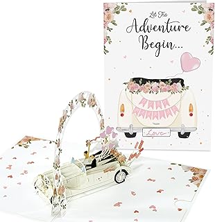 CENTRAL 23 Wedding Cards For Bride And Groom 3D - Just Married - Congratulations Pop Up Cards - Love - Congrats - Best Wishes Gift For Couple - Greeting Card For Weddings