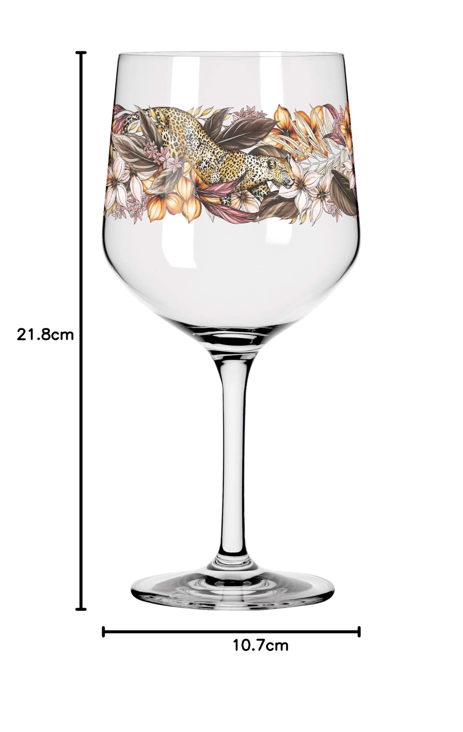 Ritzenhoff 3691002 Bicchiere da gin 700 ml - Serie Schattenfauna Set No. 2-2 pezzi, Leopardo & Gufo - Made in Germany
