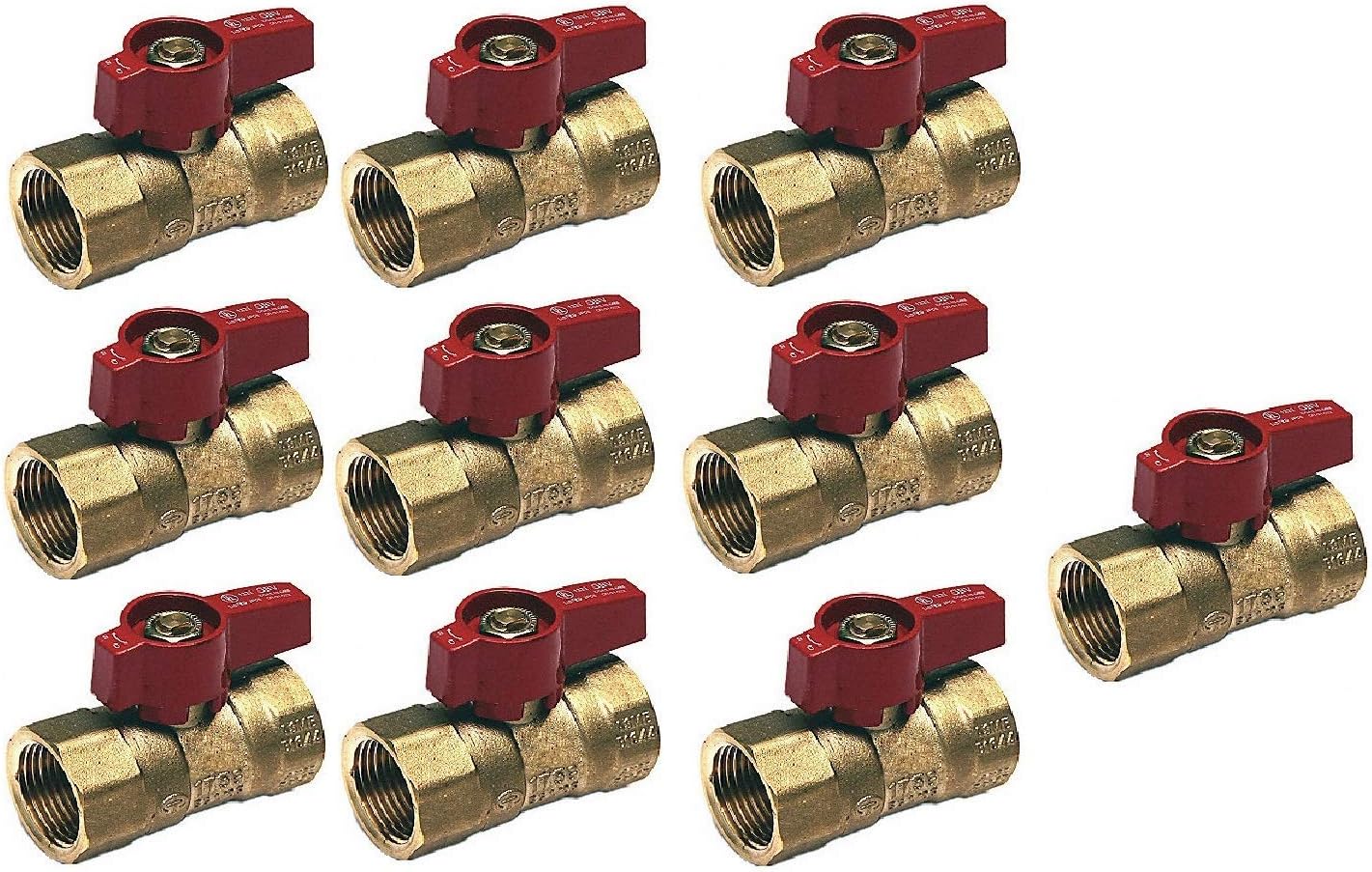 EZ-Fluid Heavy Duty 1/2-Inch FIP Gas Valve NPT Female Thread Pipe Inlet Brass Gas Shut Off Ball Valve,1/4 Turn Brass Gas Valves for Natural Gas,LP, Gas Line Fitting, Stove,Hot Water Heater(1Pc) : Industrial & Scientific