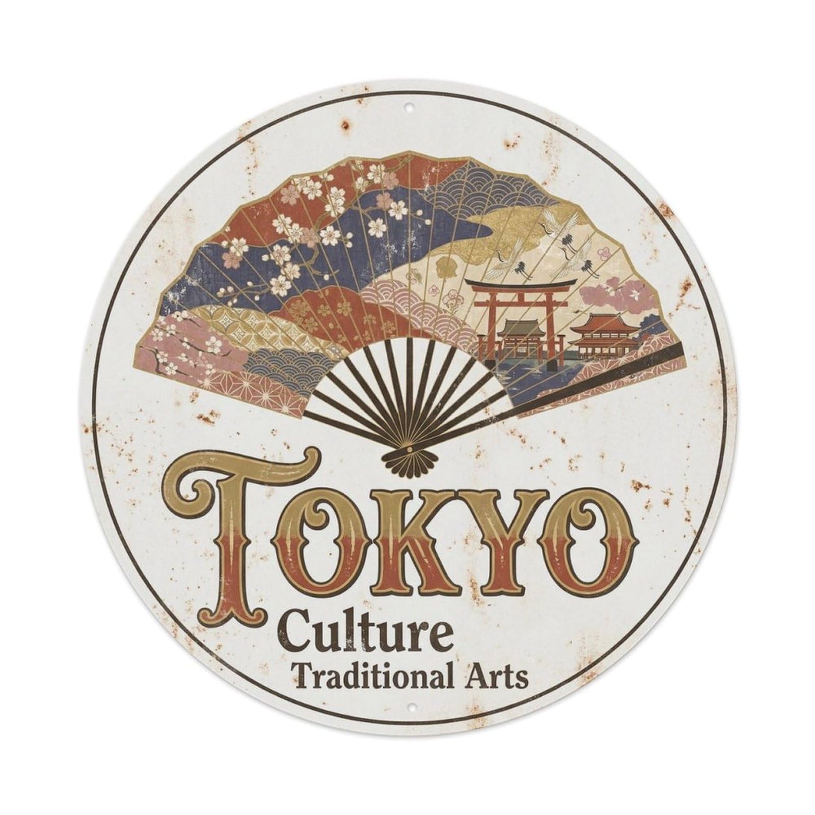 Tokyo Japan Capital Travel Midcentury Destination Route Metal Tin Sign